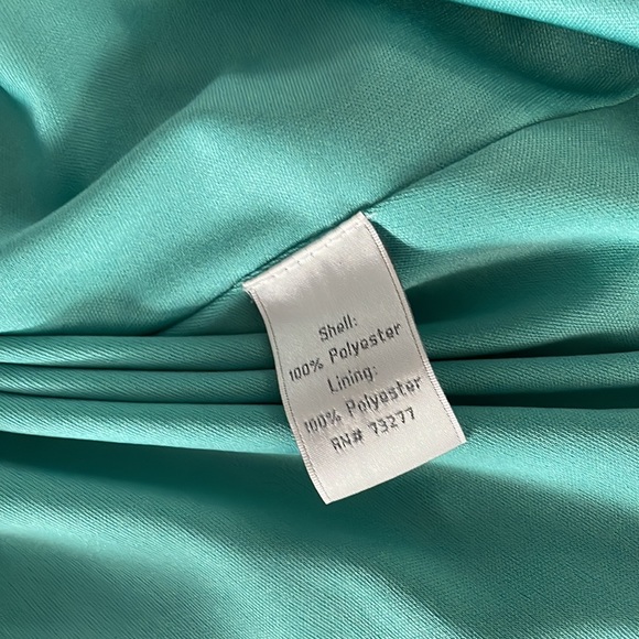 LC LAUREN CONRAD Teal with Flower Design Sleeveless Summer Dress Size 4 - Picture 9 of 9